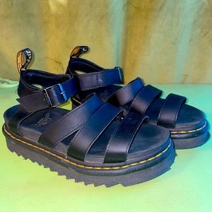 Worn doc marten strappy sandals, fits a womens 9